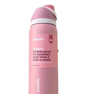 Owala Pink Insulated Water Bottle with Straw